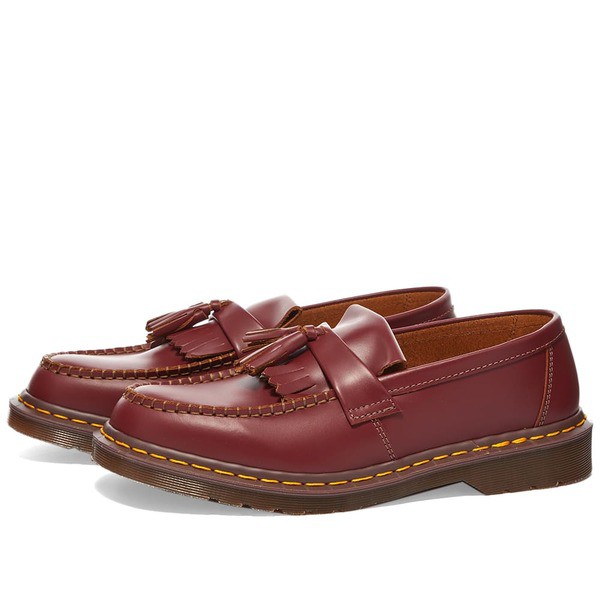 ドクターマーチン メンズ スリッポン・ローファー シューズ Dr. Martens Adrian Tassel Loafer Vintage Oxblood Quilon