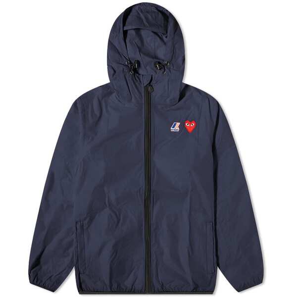 コム・デ・ギャルソン メンズ ジャケット・ブルゾン アウター Comme des Garcons Play x K-Way Full Zip Packable Jacket Navy