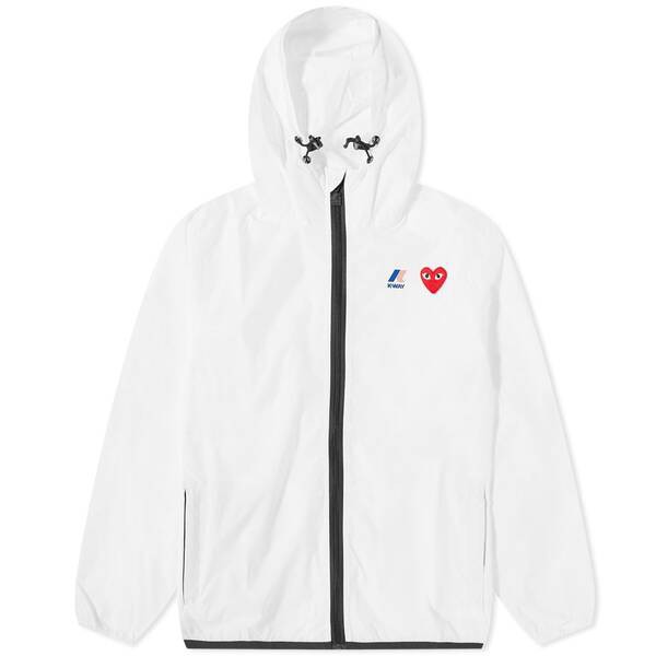 コム・デ・ギャルソン メンズ ジャケット・ブルゾン アウター Comme des Garcons Play x K-Way Full Zip Packable Jacket White