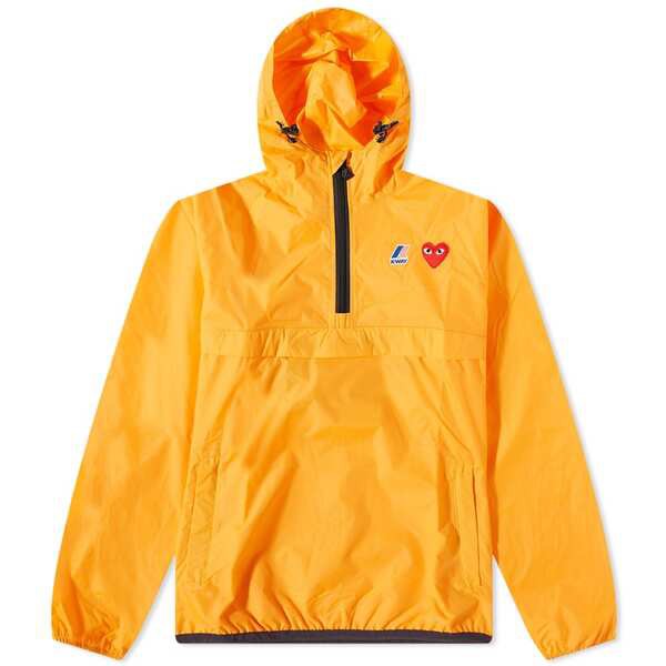 コム・デ・ギャルソン メンズ ジャケット・ブルゾン アウター Comme des Garcons Play x K-Way Half Zip Packable Jacket Orange