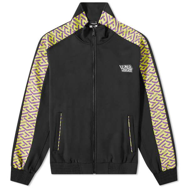 ヴェルサーチ メンズ ジャケット・ブルゾン アウター Versace Taped Track Jacket Black & Multi