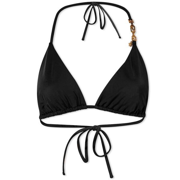 ヴェルサーチ レディース トップのみ 水着 Versace Chain Detail Bikini Top Black