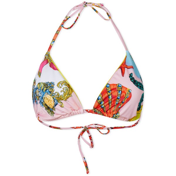 ヴェルサーチ レディース トップのみ 水着 Versace Shell Print Triangle Bikini Top Multi