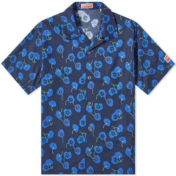 ケンゾー メンズ シャツ トップス Kenzo Floral Print Vacation Shirt Midnight Blue