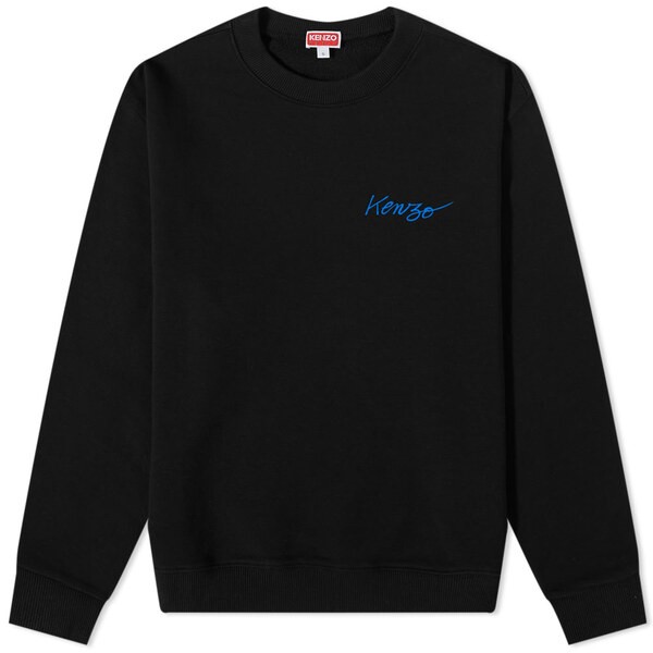 ケンゾー メンズ パーカー・スウェット アウター Kenzo Flower Back Print Crew Sweat Black