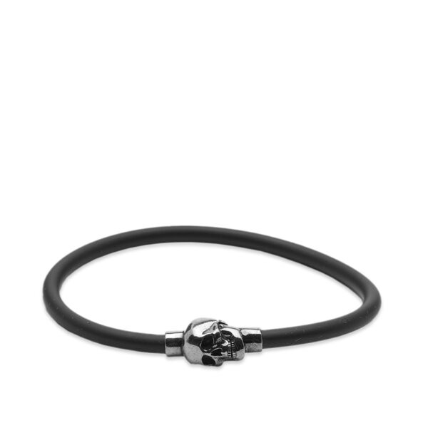 アレキサンダー・マックイーン メンズ ブレスレット・バングル・アンクレット アクセサリー Alexander McQueen Rubber Cord Skull Bracel