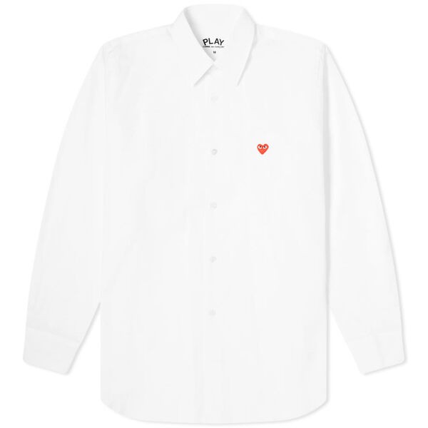 コム・デ・ギャルソン メンズ シャツ トップス Comme des Garcons Play Little Red Heart Basic Shirt White