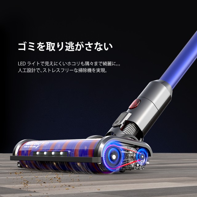 新品 DEIK コードレス掃除機 サイクロン 吸引力ダイソン級 LEDランプ