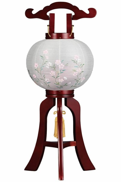 ります 盆提灯 ワンタッチ式 h038-ymt-1722 の通販はau PAY マーケット - 人形屋ホンポ(NINGYOYA HOMPO)|商品ロットナンバー:452537494 行灯 彩 8号 サクラ色塗 電気コード式 絹製 絹二重 について