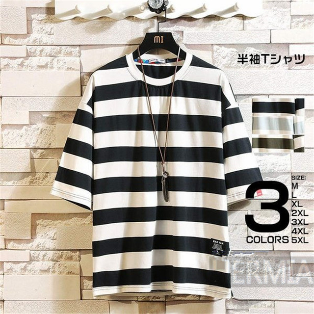 ボーダーtシャツ Tシャツ メンズ 半袖tシャツ 大きいサイズ クルー