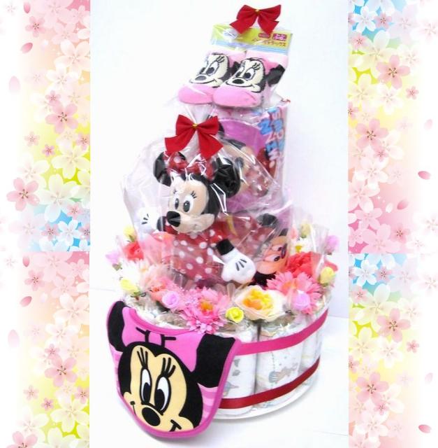 高質で安価 出産祝い オムツケーキ 豪華３段おむつケーキ ディズニー３m 女の子