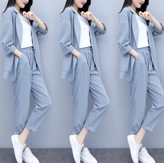 セール セットアップ レディース 春 ジャケット パンツ スーツ 2点セット 7分袖 無地 ロング シンプル カジュアル 大きいサイズ おでかけ デート 目玉 送料無料 Centrodeladultomayor Com Uy