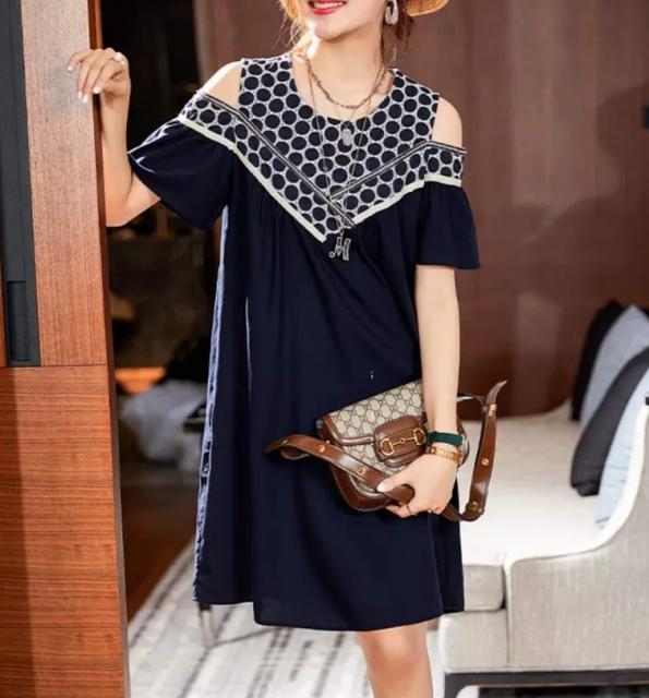 爆売り チュニック ワンピース レディース チュニックワンピース 春 夏 春夏 大きいサイズ 半袖 膝丈 ロング ラウンドネック カジュアル オフィ 50 Off Lovemesomegadgets Com