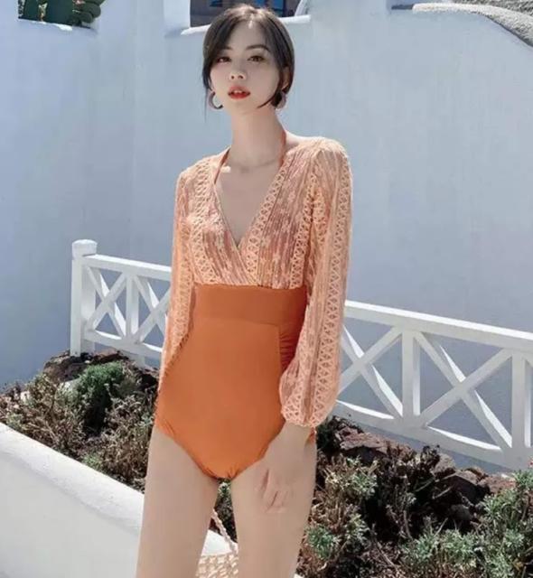 当店人気の限定モデルが再々々入荷 水着 ワンピース オールインワン レディース 体型カバー パッド付き 長袖 Vネック 袖あり レース シンプル セクシー 10代 代 30代 40代 シニアファッション Transnews Co Id