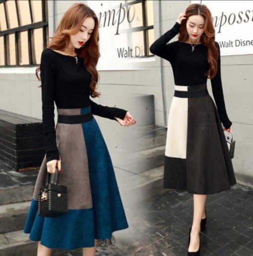 工房直送価格 セットアップ レディース スカートセット ワンピース ロング丈 長袖 膝丈 腰括れ 秋 冬 春 トップス カットソー 着痩せ 大きいサイズ 通 包装無料 送料無料 Lovemesomegadgets Com