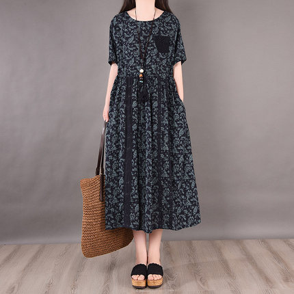 ブランドおしゃれ ワンピース レディース 夏服 ロング丈 おでかけ デート マキシ 大人可愛い 旅行 リゾート シンプル 総柄 代 ゆったり ネイビー ブルー メール便送料無料 360onlinesolutions Com