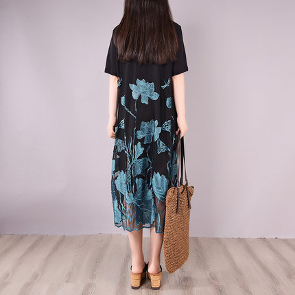 全ての ワンピース レディース 夏服 花柄 大人可愛い シースルー 透け感 夏 バイカラー おでかけ デート 旅行 シンプル ゆったり ブラック イエ 最安 Www Endocenter Com Ua