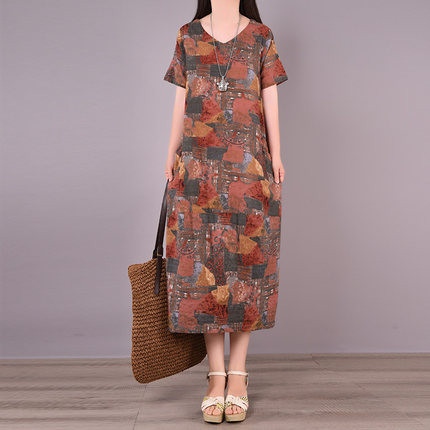 セール品 ワンピース レディース 夏服 総柄 花柄 大人カジュアル おでかけ 上品 古風 綺麗め 個性 プライベート 30代 40代 旅行 リゾート ブラウン 新色登場 Gdpcambodia Org