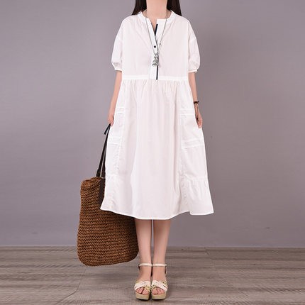 保証書付 ワンピース レディース 夏服 スカート Aライン シンプル 通勤 通学 ゆったり 大きいサイズ マタニティ 大人可愛い カジュアル ホワイト 超特価激安 Centrodeladultomayor Com Uy