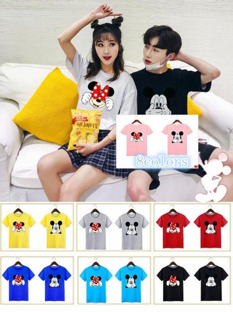 8colorst Shirt Disney ディズニー ペアルック カップル Tシャツ トップス ｔシャツ ミッキー ミニー 半袖 夏 夫婦 お揃い の通販はau Pay マーケット Fashion Trade 商品ロットナンバー