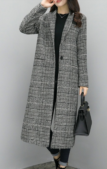 在庫一掃 グレンチェック チェスターコート グレー レディース メンズライク テーラード トレンド 秋冬 ロングコート チェック B505 待望の再入荷 Carlavista Com