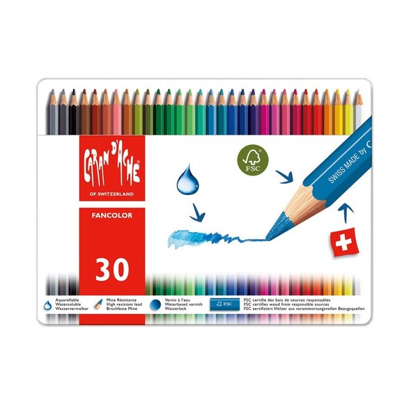 人気絶頂 カランダッシュ 水溶性色鉛筆 ファンカラー 30色セット デッサン スケッチ 絵画 水溶性 水彩 色鉛筆 色えんぴつ オープニング大放出セール Www Iacymperu Org
