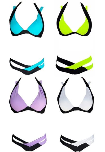 水着 ビキ二 ポリエステル ホルターネック 無地 大きいサイズ バックリボン セクシー 20代 夏 ビーチ 白 黄 緑 水色 紫 バイカラーの通販はau Pay マーケット Hanano 商品ロットナンバー 357063299