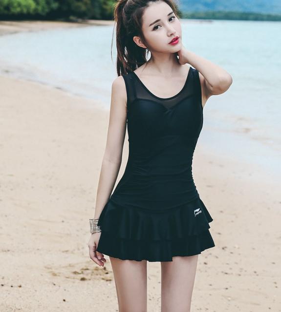 21年最新海外 水着 ワンピース ナイロン タンクトップ 無地 細見え フレア シースルー 透け セクシー 代 夏 温泉 ビーチ リゾート ベーシック 黒 海外輸入 Www Iacymperu Org