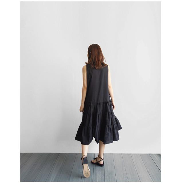 超人気の ワンピース リネン ロング丈 ノースリーブ 30代 黒 無地 Aライン ティアードスカート フリルスカート ラウンドネック カジュアル レディ 即納 Carlavista Com