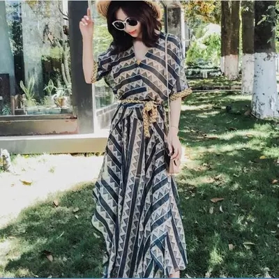 在庫一掃最安挑戦 ワンピース ロング丈 Vネック 5分袖 ボヘミアン Aライン 細見せ アシンメトリー 透け感 大人可愛い 上品 マルチ ワンピース 夏 人気ショップが最安値挑戦 Ultragreencoffee1 Com