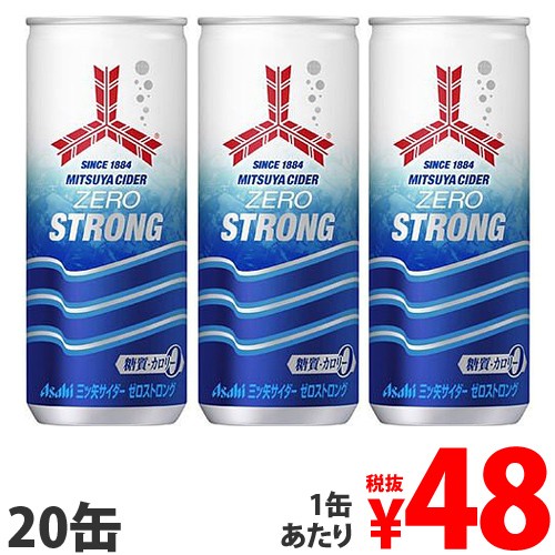 アサヒ飲料 三ツ矢サイダー ゼロストロング 250ml 20缶の通販はau