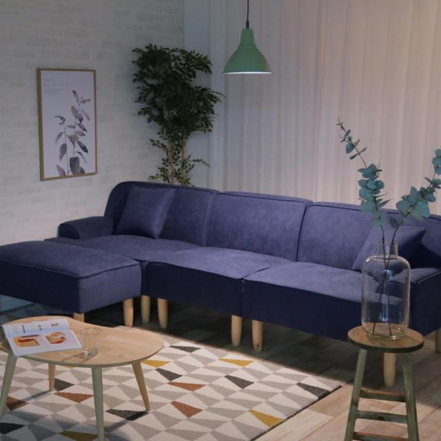 最終値下げ Marsh 3人掛 ファブリック カウチソファ フロアソファ オットマン セット ブルー グレー 数量は多 David Olkarny Com