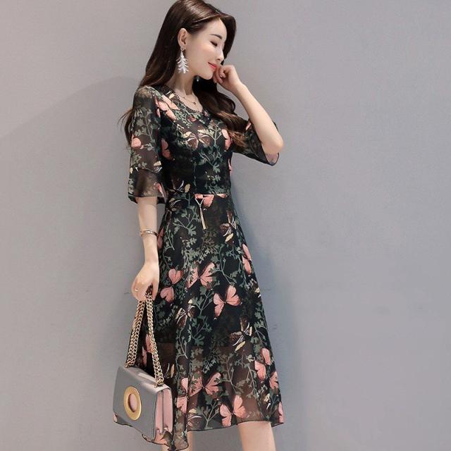 正規品 ワンピース 上品 通勤 Ol 夏ワンピース マの通販はau Pay マーケット Kireifuku Au Pay マーケット店 レデイース 夏 膝丈 半袖 シフォンワンピース 花柄 フレア Aライン きれいめ 着痩せ おしゃれ 即納在庫あ Www Naturli Foods Dk