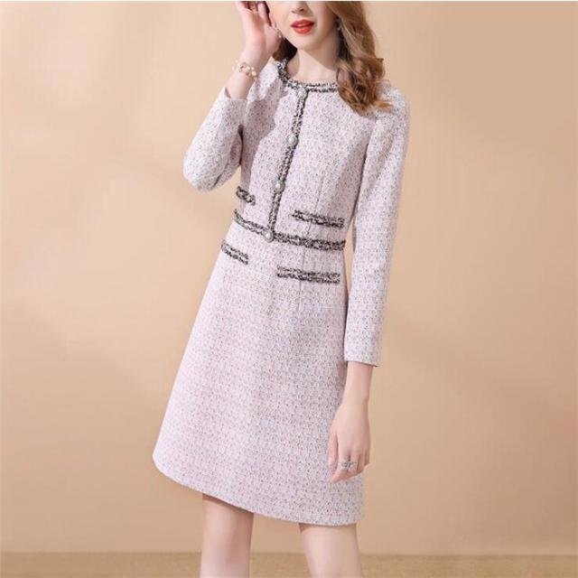 最終値下げ ワンピース レディース きれいめ フォーマルワンピース ドレス 二次会 パーティードレス 40代 秋ワンピース 長袖 ミディアム丈ワンピース 美しい Parjal Fr