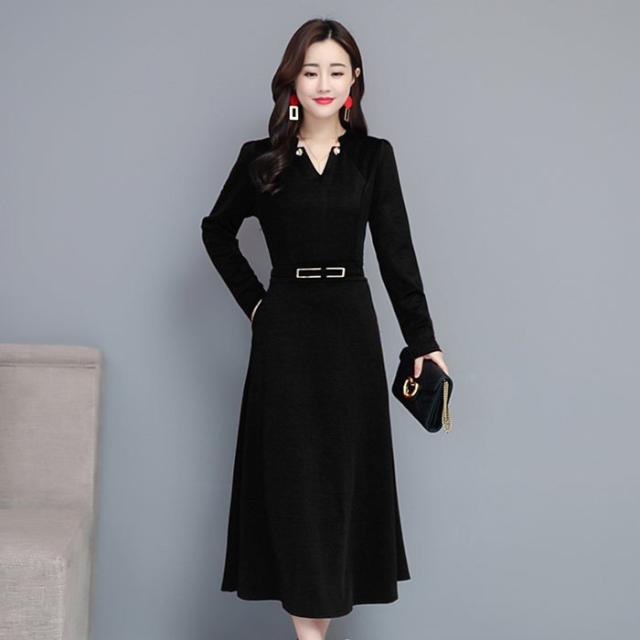 今月限定 特別大特価 ワンピース レディース 秋 ロングワンピース 長袖 Aライン Vネック フォーマルワンピース キレイめ 大きいサイズ ワンピ 通勤 Ol 入園式 新色追加 Gdpcambodia Org
