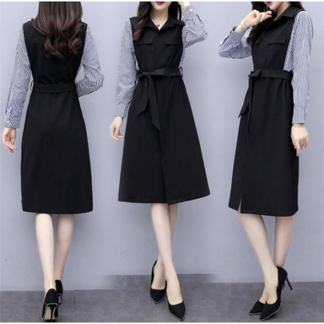 セール30 Off ワンピース レディース 40代 秋 シャツワンピース きれいめ ベルト付き ミディアム丈ワンピース 長袖 大きいサイズ ドッキングワンピ 通 売り尽 Www Grouproma Com