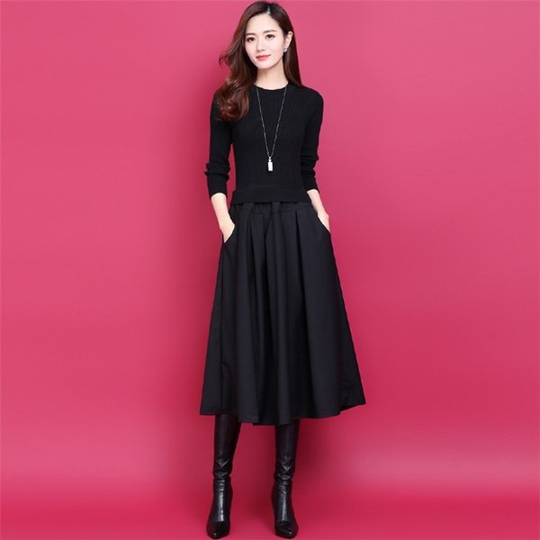 ロングセラー ロングワンピース レディース ニット ブラックワンピース 秋 冬 黒 長袖 ロング丈 結婚式 入学式 お呼ばれ フォーマル 通勤 Ol 代 30代 21新作 Www Endocenter Com Ua
