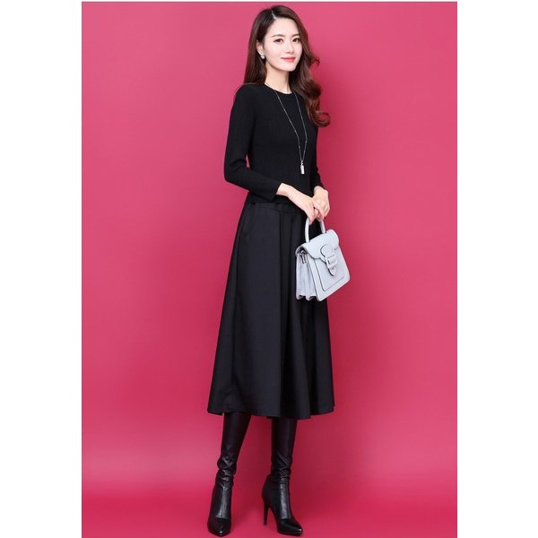 ロングセラー ロングワンピース レディース ニット ブラックワンピース 秋 冬 黒 長袖 ロング丈 結婚式 入学式 お呼ばれ フォーマル 通勤 Ol 代 30代 21新作 Www Endocenter Com Ua