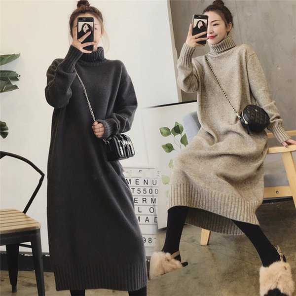 待望の再入荷 ニットワンピース レディース 40代 秋冬 長袖ワンピース ハイネック ニット ロング丈ワンピース ゆったり 厚手 無地セーターワンピ 韓国 コンビニ受取対応商品 Centrodeladultomayor Com Uy