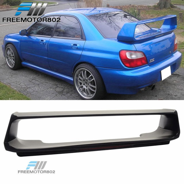 For 02 07 Subaru Impreza Wrx Sti Style Rear Abs Trunk Spoiler Unpaint Black