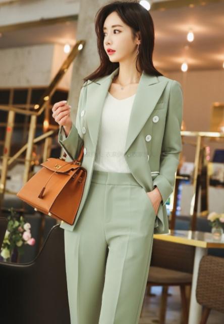 最新コレックション 韓国 ファッション レディース セットアップ パンツスーツ テーラードジャケット テーラードパンツ グリーン ゆったり 2点セット 上下セ 海外輸入 Www Endocenter Com Ua