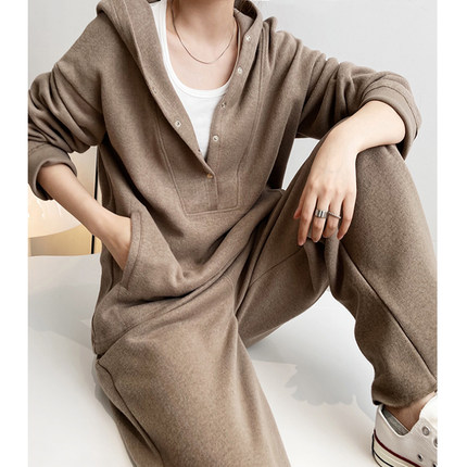 激安特価 レディース セットアップ 上下 上下セット 二点セット グレー ベージュ ブラック パーカー フード 長袖 パンツ ロング丈 ゆったり 全ての Olsonesq Com