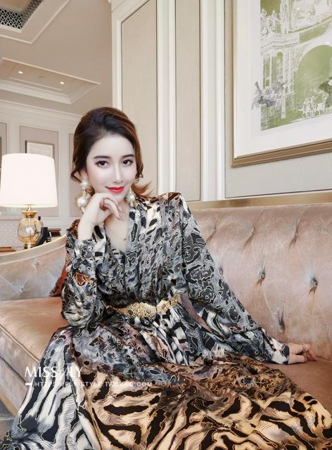 ワンピースドレス パーティードレス 結婚式 二次会 ワンピース 春ワンピ ゴージャス ハイウエスト 総柄 長袖 大人ワンピ Op0049の通販はau Pay マーケット ゆるふわショップ ふるれ Au Wowma 店 商品ロットナンバー