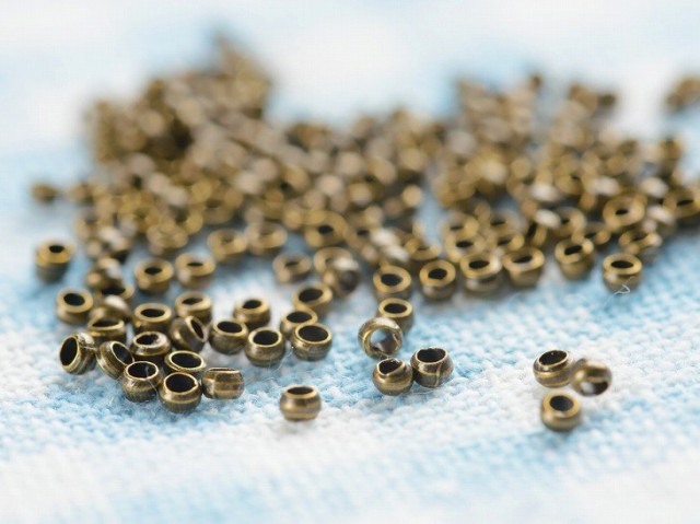 カシメ玉 約2mm 約100個 金古美 つぶし玉 ボールチップ アクセサリー 留め具 ビーズ 手芸 正規品送料無料 アクセサリーパーツ ネイル