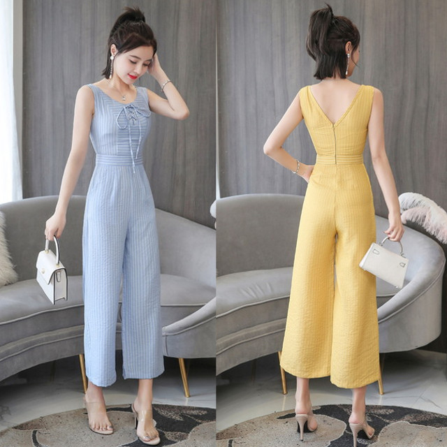 パーティードレス レディース パンツドレス ロングドレス オールインワン 結婚式 ストライプ ノースリーブの通販はau Wowma ワウマ Happy Dress Wowma店 商品ロットナンバー