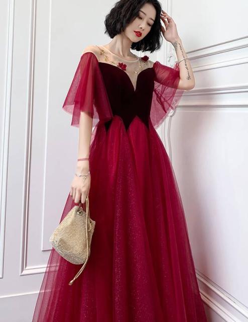 結婚式 ドレス パーティードレス お呼ばれ ワンピース ローブデコルテ 配色 フラワーモチーフ 謝恩会 代 30代 40代 透け感の通販はau Wowma ワウマ Happy Dress Wowma店 商品ロットナンバー