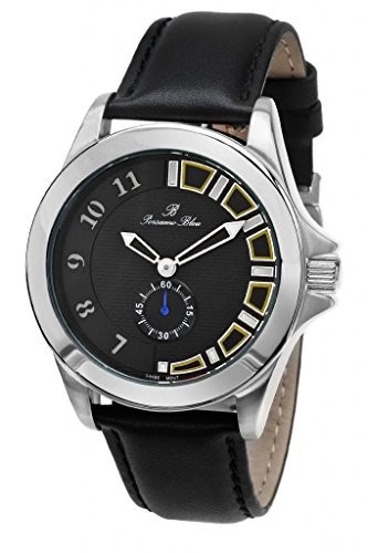 高い品質 porsamo Bleu Soho Genuineレザーシルバートーン、ブラック&イエローメンズ腕時計041bsol-腕時計メンズ 高い品質 porsamo Bleu Soho Genuineレザーシルバートーン、ブラック&イエローメンズ腕時計041bsol-腕時計メンズ