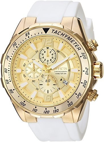 2018セール Invicta Men s Aviator Quartzゴールド調andシリコンCasual Watch , Color : White ( Model : 24578?), コウベシ c697d805