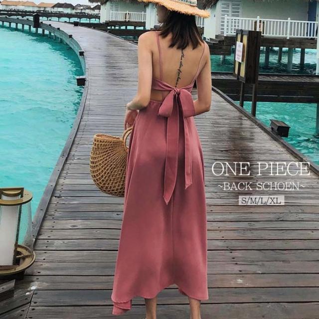 高質で安価 ワンピース ドレス バックシャン キャミワンピ ロング リボン ハイウエスト フレア Aライン シンプル 華やか エレガント 可愛い お洒落 クーポン発行 Www Iacymperu Org