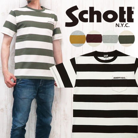 日本未入荷 入手困難 ショット Schott ｔシャツ 半袖 ボーダー ポケット Tシャツ Sch 人気カラー再販 Farmerscentre Com Ng